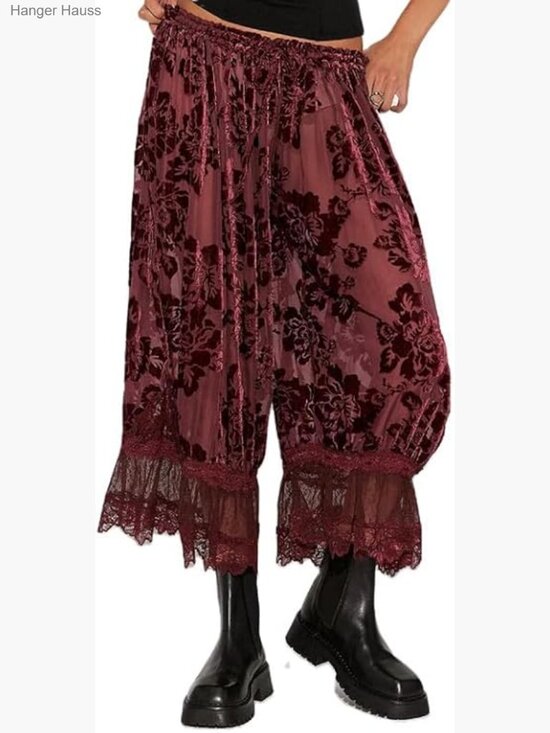 Other - Lace Trim Bloomers Pajama Bottoms Loose Fit Y2K